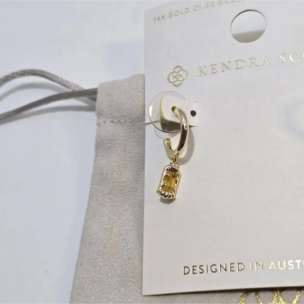 Kendra Scott Huggie Hoop Earrings Gold‎ Plated New